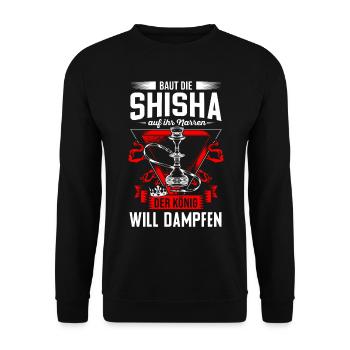 Shisha Gift for Hookah Hookah Hookah Bar Pipe - Unisex Sweatshirt - black - Front - Alina (178cm) & Michal (187cm)
