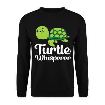 Turtle Tshirt Reptiles Children Men Women - Unisex Sweatshirt - black - Front - Alina (178cm) & Michal (187cm)