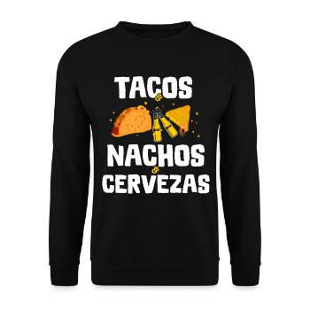 Taco Mexico Food Fast Food Nachos Fiesta Salsa - Unisex Sweatshirt - black - Front - Alina (178cm) & Michal (187cm)