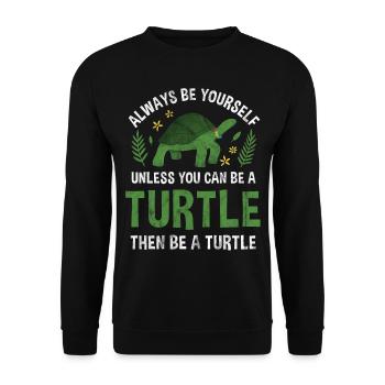 Turtle - Unisex Sweatshirt - black - Front - Alina (178cm) & Michal (187cm)