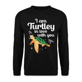 Turtle Gift Kids Reptiles Sea Beach - Unisex Sweatshirt - black - Front - Alina (178cm) & Michal (187cm)