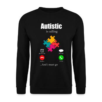 Autismus Geschenk Autist Asperger ADHS Autism - Unisex Pullover - Schwarz - Vorne - Alina (178cm) & Michal (187cm)