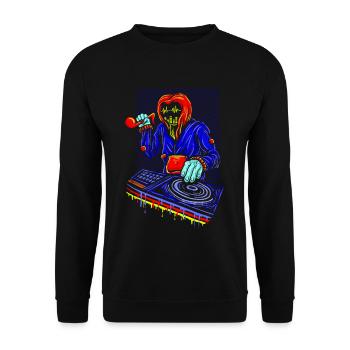 DJ Tshirt for Party Disc Jockey Rave Techno Mixer - Unisex Sweatshirt - black - Front - Alina (178cm) & Michal (187cm)