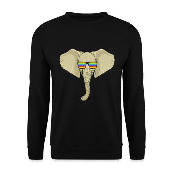 Elephant Gift For Proboscis Africa Wilderness Zoo - Unisex Sweatshirt - black - Front - Alina (178cm) & Michal (187cm)