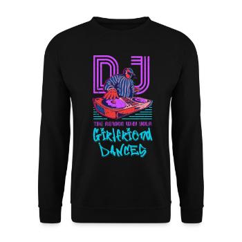 DJ Gift Music Disc Jockey Disco Techno Rave - Unisex Sweatshirt - black - Front - Alina (178cm) & Michal (187cm)