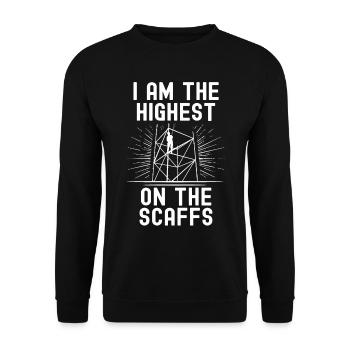 Scaffolding Builder Gift Work Occupation Construction Worker Job - Unisex Sweatshirt - black - Front - Alina (178cm) & Michal (187cm)