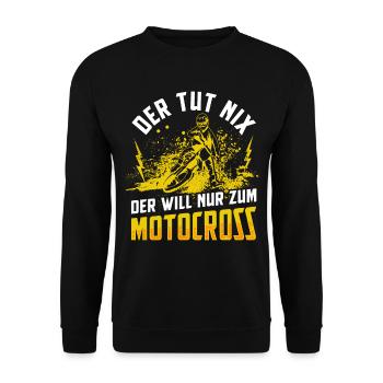 Motocross Geschenk Für Enduro Supermoto Dirt Bike - Unisex Pullover - Schwarz - Vorne - Alina (178cm) & Michal (187cm)