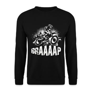 Motocross Geschenk Für Enduro Supermoto Dirt Bike - Unisex Pullover - Schwarz - Vorne - Alina (178cm) & Michal (187cm)