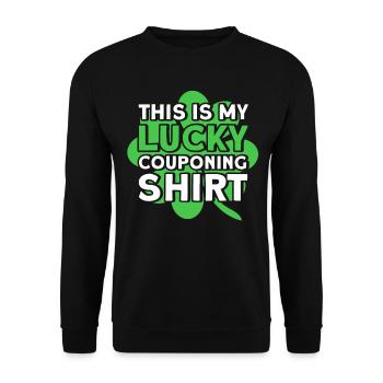 Coupon Shopper Discount Couponer Discount Sale - Unisex Sweatshirt - black - Front - Alina (178cm) & Michal (187cm)