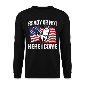German Shepherd Police Dog Police Dog - Unisex Sweatshirt - black - Front - Alina (178cm) & Michal (187cm)