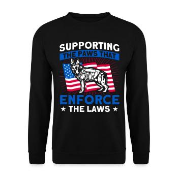 German Shepherd Police Dog Police Dog - Unisex Sweatshirt - black - Front - Alina (178cm) & Michal (187cm)