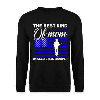 Maman Policier Du Service de Police Policier - Sweat-shirt Unisexe - noir - Devant - Alina (178cm) & Michal (187cm)