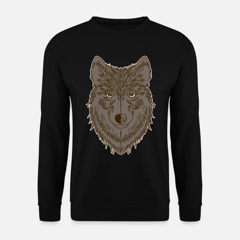 Wolfsmotiv - Unisex Pullover - Schwarz