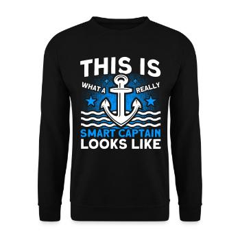 Amateurs de bateau Capitaine de bateau Capitaines - Sweat-shirt Unisexe - noir - Devant - Alina (178cm) & Michal (187cm)