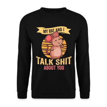 Rat Rodent Rat Lovers Mouse Pet - Unisex Pullover - Schwarz - Vorne - Alina (178cm) & Michal (187cm)