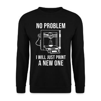 3D Printer Tshirt Men Women Kids - Unisex Sweatshirt - black - Front - Alina (178cm) & Michal (187cm)