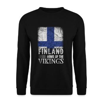 Finnland Tshirt Finland Skandinavien - Unisex Pullover - Schwarz - Vorne - Alina (178cm) & Michal (187cm)
