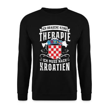 Kroatien Tshirt - Unisex Pullover - Schwarz - Vorne - Alina (178cm) & Michal (187cm)