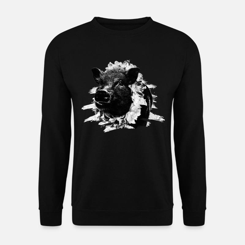 Schwein Geschenk Schweinchen Kinder Ferkel Sau Pig - Unisex Pullover - Schwarz