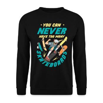 Skater Skateboard Gift Halfpipe Sk8 Ollie - Unisex Sweatshirt - black - Front - Alina (178cm) & Michal (187cm)