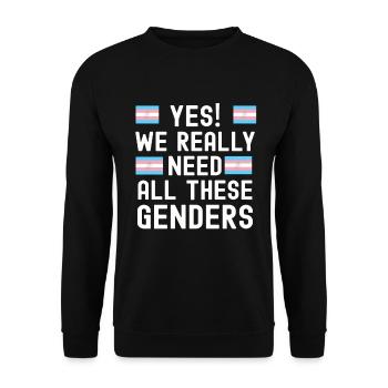 Transgenre - Sweat-shirt Unisexe - noir - Devant - Alina (178cm) & Michal (187cm)