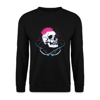 Skater Skateboard Gift Halfpipe Sk8 Ollie - Unisex Sweatshirt - black - Front - Alina (178cm) & Michal (187cm)