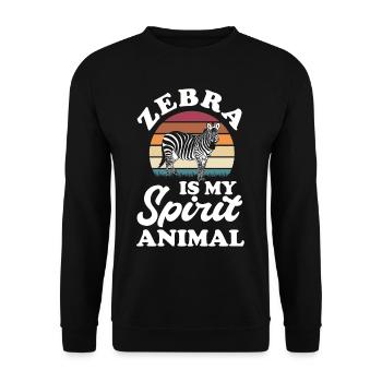 Zebra Tshirt in Afrika Pferd Safari - Unisex Pullover - Schwarz - Vorne - Alina (178cm) & Michal (187cm)