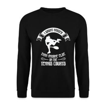 Joueur de tennis Raquette de tennis Balle de tennis - Sweat-shirt Unisexe - noir - Devant - Alina (178cm) & Michal (187cm)