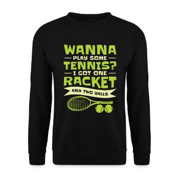 Joueur de tennis Raquette de tennis Balle de tennis - Sweat-shirt Unisexe - noir - Devant - Alina (178cm) & Michal (187cm)