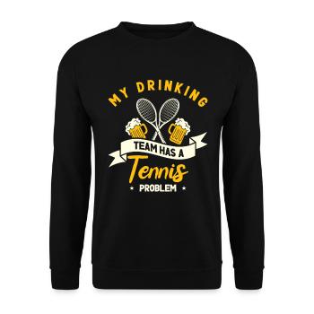 Joueur de tennis Raquette de tennis Balle de tennis - Sweat-shirt Unisexe - noir - Devant - Alina (178cm) & Michal (187cm)