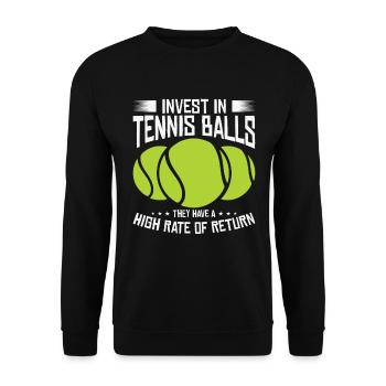 Joueur de tennis Raquette de tennis Balle de tennis - Sweat-shirt Unisexe - noir - Devant - Alina (178cm) & Michal (187cm)