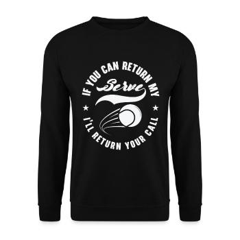 Joueur de tennis Raquette de tennis Balle de tennis - Sweat-shirt Unisexe - noir - Devant - Alina (178cm) & Michal (187cm)