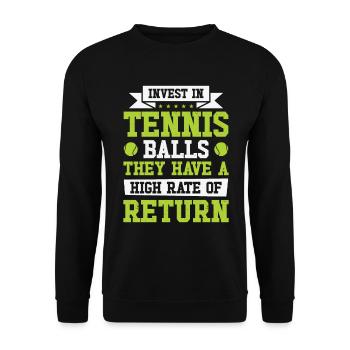 Joueur de tennis Raquette de tennis Balle de tennis - Sweat-shirt Unisexe - noir - Devant - Alina (178cm) & Michal (187cm)