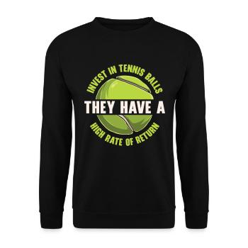 Joueur de tennis Raquette de tennis Balle de tennis - Sweat-shirt Unisexe - noir - Devant - Alina (178cm) & Michal (187cm)
