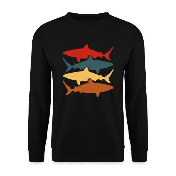 Requin Grand Requin Blanc Requin Mégalodon Requin Marteau Requin - Sweat-shirt Unisexe - noir - Devant - Alina (178cm) & Michal (187cm)