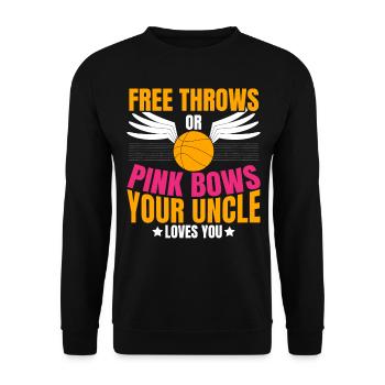 Freiwürfe oder rosa Schleifen Dein Onkel liebt dic - Unisex Pullover - Schwarz - Vorne - Alina (178cm) & Michal (187cm)