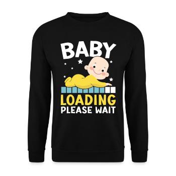 Baby Loading Bitte warten Baby Reveal Baby Shower - Unisex Pullover - Schwarz - Vorne - Alina (178cm) & Michal (187cm)