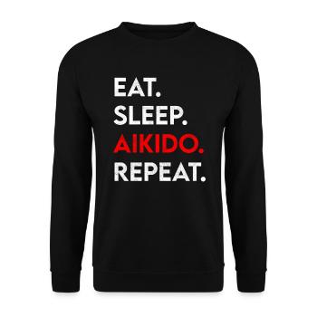 manger du sommeil aïkido répéter - Sweat-shirt Unisexe - noir - Devant - Alina (178cm) & Michal (187cm)