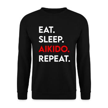 manger du sommeil aïkido répéter - Sweat-shirt Unisexe - noir - Devant - Alina (178cm) & Michal (187cm)