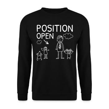 Position Open Single Dad Father's Day Father Daddy - Unisex Sweatshirt - black - Front - Alina (178cm) & Michal (187cm)