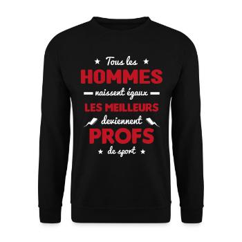 Les meilleurs hommes deviennent profs de sport - Sweat-shirt Unisexe - noir - Devant - Alina (178cm) & Michal (187cm)