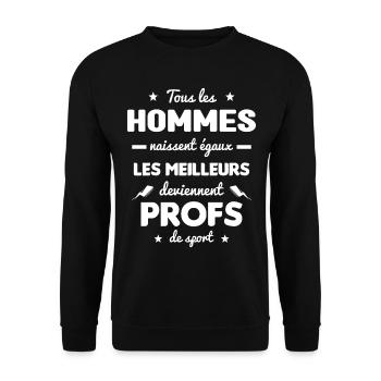 Les meilleurs hommes deviennent profs de sport - Sweat-shirt Unisexe - noir - Devant - Alina (178cm) & Michal (187cm)