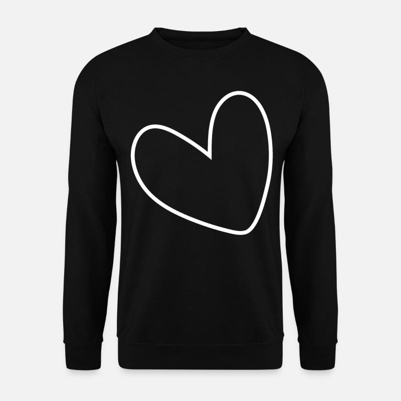 Simple White Heart - Unisex Sweatshirt - black