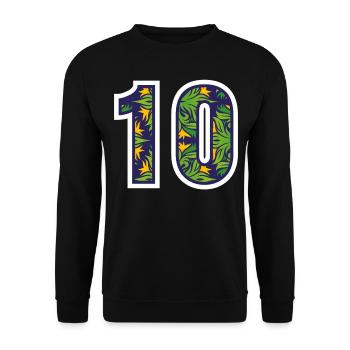 Number 10 Green Design - Unisex Sweatshirt - black - Front - Alina (178cm) & Michal (187cm)