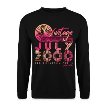 Month of birth July 2000 - Unisex Sweatshirt - black - Front - Alina (178cm) & Michal (187cm)