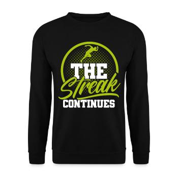 Motivation Streak Running Runner Marathon - Unisex Sweatshirt - black - Front - Alina (178cm) & Michal (187cm)