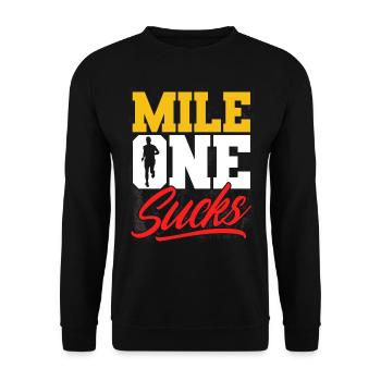 Motivation Streak Running Runner Marathon - Unisex Sweatshirt - black - Front - Alina (178cm) & Michal (187cm)