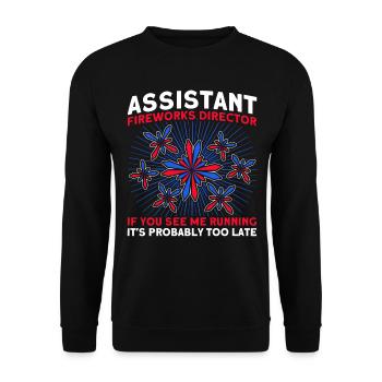 Drôle de feu d’artifice pyrotechnicien disant - Sweat-shirt Unisexe - noir - Devant - Alina (178cm) & Michal (187cm)