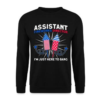 Drôle de feu d’artifice pyrotechnicien disant - Sweat-shirt Unisexe - noir - Devant - Alina (178cm) & Michal (187cm)