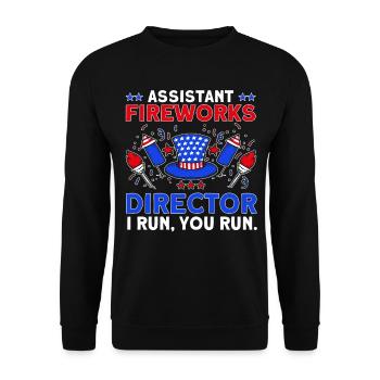 Drôle de feu d’artifice pyrotechnicien disant - Sweat-shirt Unisexe - noir - Devant - Alina (178cm) & Michal (187cm)